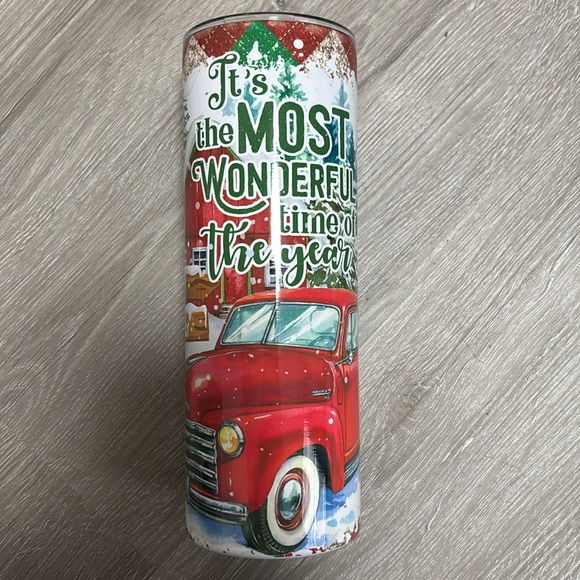 Handmade Other - Red Christmas Truck  20oz. Tumbler NWT Handmade